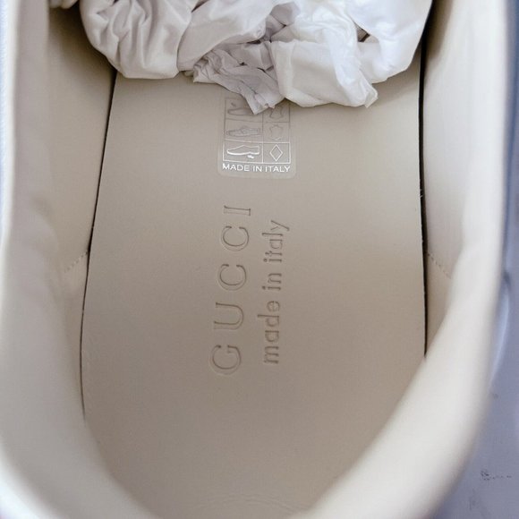 NIB Gucci Ace Mens Low top Interlocking GG Sneaker 660266 Silver Leather US 9.5 - Picture 7 of 14